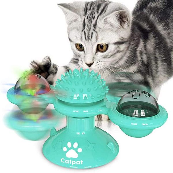 

cat toys pet supplies spinning toy sucker windmill kitty funny ball table mint