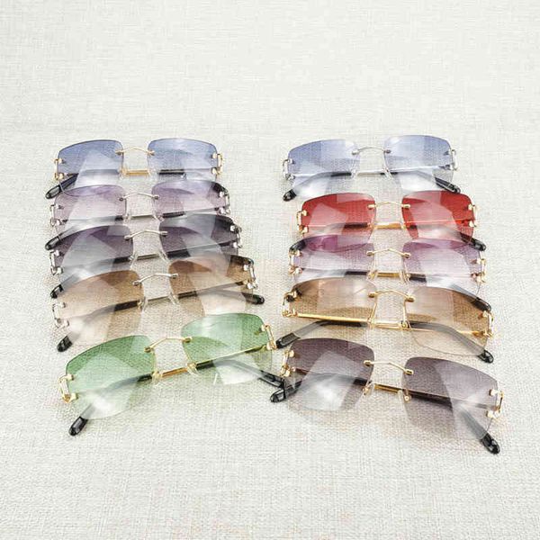 

2022 factory wholesale model vintage men women metal frame rimless eyeglasses accessories oculos shade for outdoor gafas beaching eyewear su, White;black