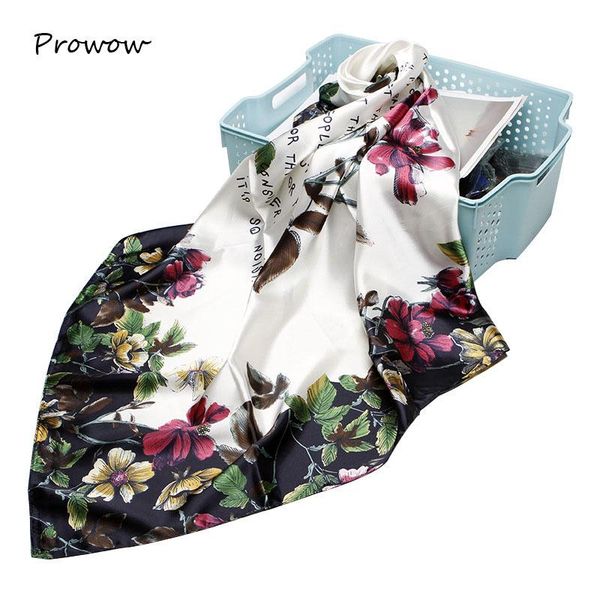 

scarves fashion for women silk-satin scarf female print square scarfs ladies luxury bandana hijab shawl wraps girl fj060, Blue;gray