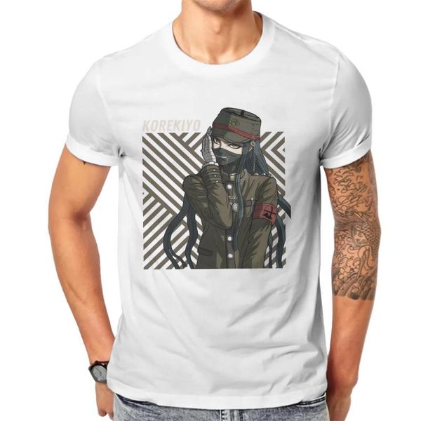 

men's t-shirts danganronpa bear game korekiyo shinguji t shirt classic punk summer oversized cotton clothing harajuku crewneck tshirt, White;black