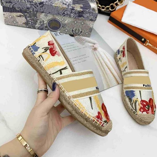 

women luxurys casual shoes espadrilles summer designers ladies flat beach half slippers fashion woman loafers fisherman canvas shoe with box, Black