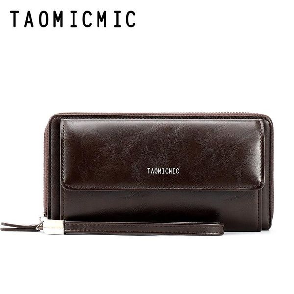 

men zipper men's wallet retro luxury clutch bag leather organizer big capacity passport cover male wallets, Red;black