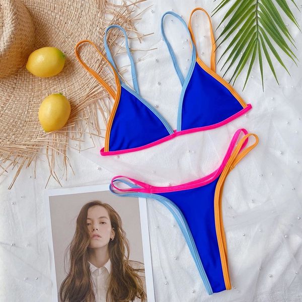 

halter bikini 2021 string swimsuit women micro swimwear female patchwork bikinis 2021 mujer sport bathing suit biquiniby