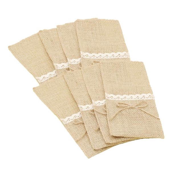 

table cloth 12pcs linen tableware storage bags wedding lace covers (12pcs style c)