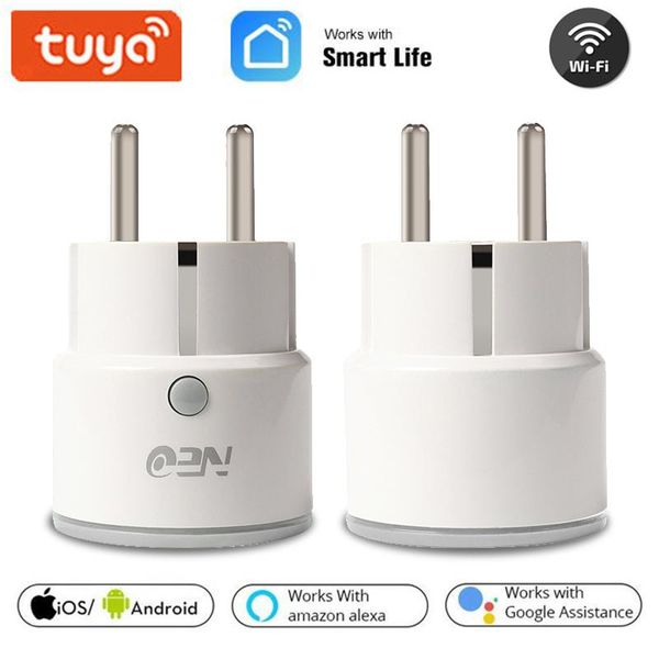 

smart home control tuya wifi power plug eu 10a 85-230v with monitor timing wireless socket outlet works alexa echo google