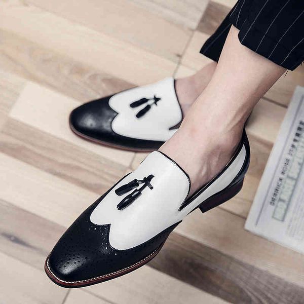 

dress shoes men casual male comfortable oxford luxury brogues mens business moccasin spring and autumn, Black