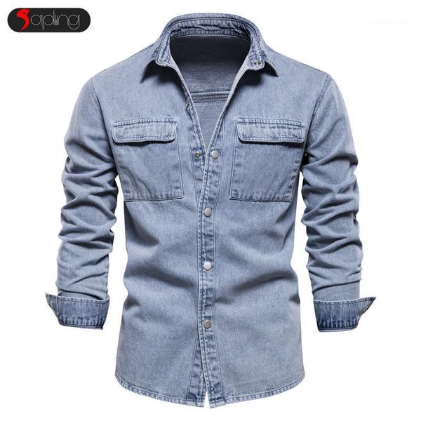 

men's jackets 100% cotton denim men casual solid color pocket thin jacket for style spring clothing drop, Black;brown