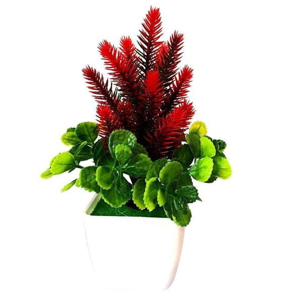 

1pc artificial flower grass potted bonsai living room wedding stage party home office deskgarden balcony decor decorative flowers & wrea