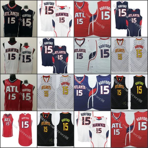 

atlanta hawks men #15 al horford retro jersey, Black