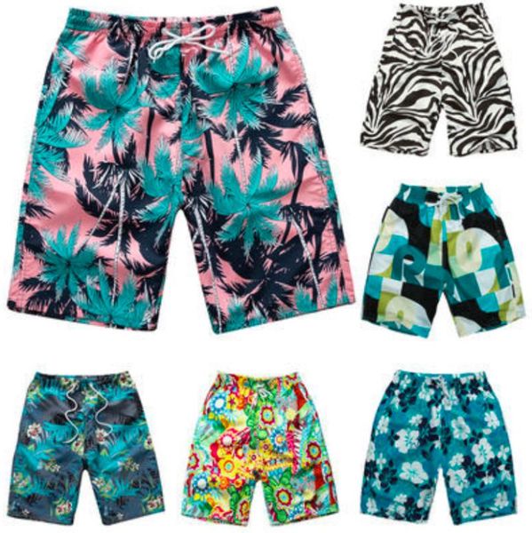 

men's shorts summer board casual beach short surfing masculina de print men boardshorts quick dry, White;black