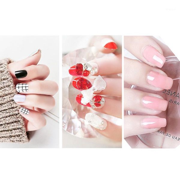 

sheets/24pcs double sided false nail art adhesive tape glue sticker diy tips fake acrylic manicure gel makeup tool1, Red;gold