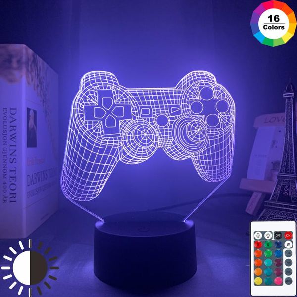 

night lights 3d illusion p4p game pad led light for kids child bedroom decor event prize shop idea color changing desk lamp