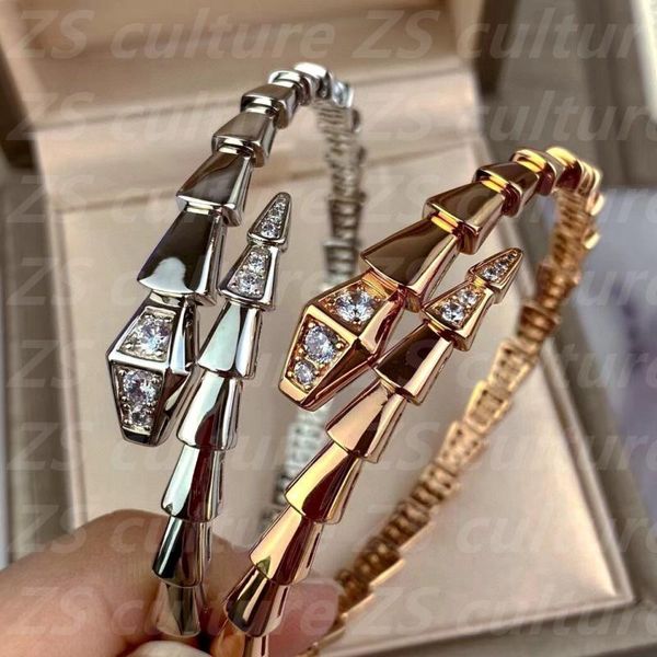 

bangle 2021 ladies couple fashion snake bracelet crystal high version clone, Black