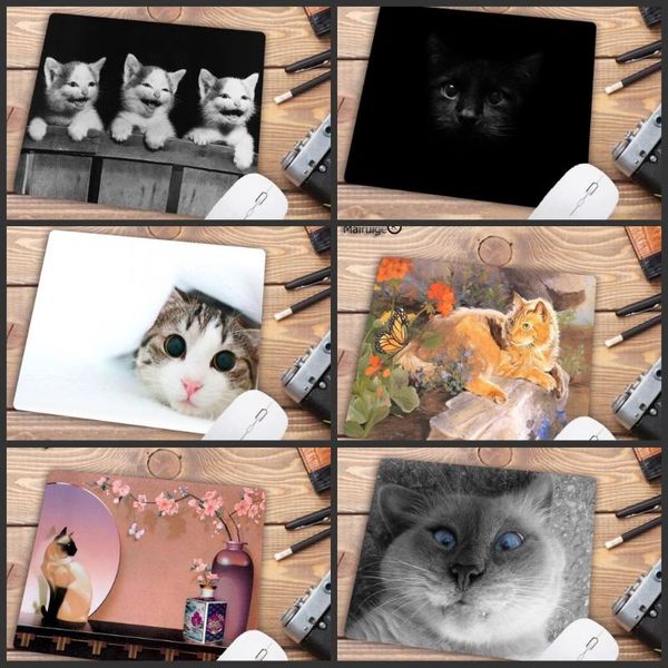 

mouse pads & wrist rests xgz small size rubbe pad cute cat animal mat gaming player gamer deskcomputer lapmousepad games 22x18cm