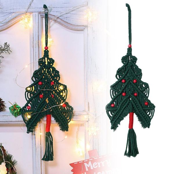 

decorative objects & figurines christmas tree ornament handmade woven cotton thread tapestry wall hanging decoration for home bedroom decor