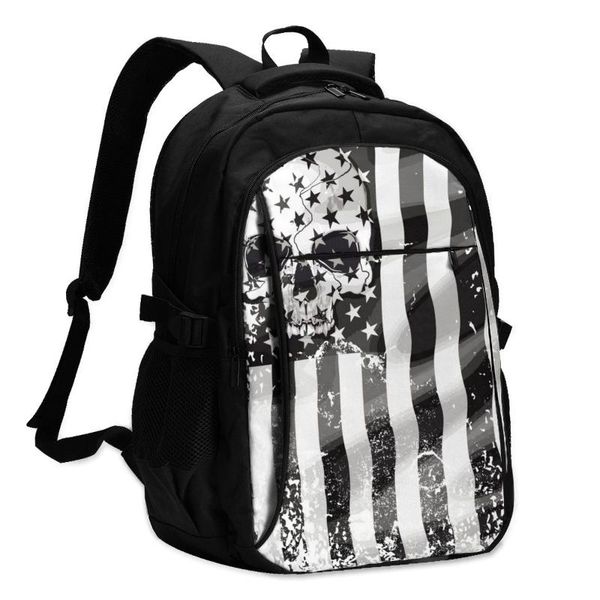 

backpack usb charging lapwomen's for teenage students girls school black flag with skull travel bagpack