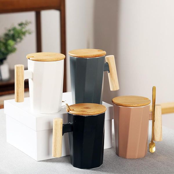 

mugs japanese mug coffee cups wooden handle black white ceramic milk water straight teacup for gifts el toothbrush cup set