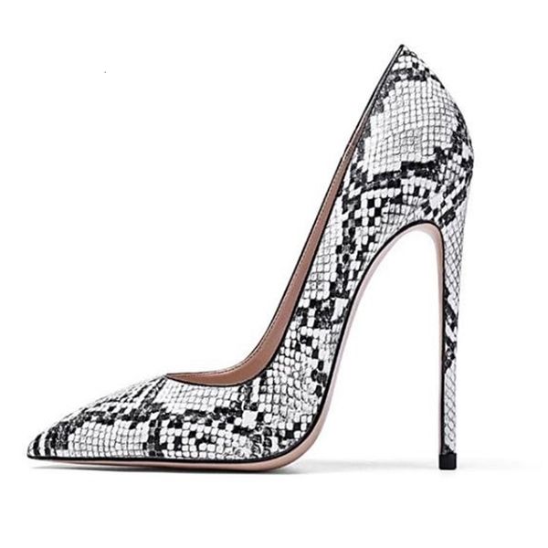 

sandals high-heeled pumps high-heeled female-style stiletto toe pointed out beautiful snake pattern black women's party shoes plus me s