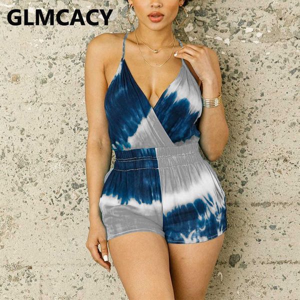 

spaghetti strap v neck playsuit casual summer rompers 210702, Black;white