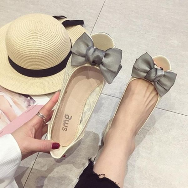 

summer fashion women's sandals large size mesh yarn bow hollow mouth fish set flat with, Black