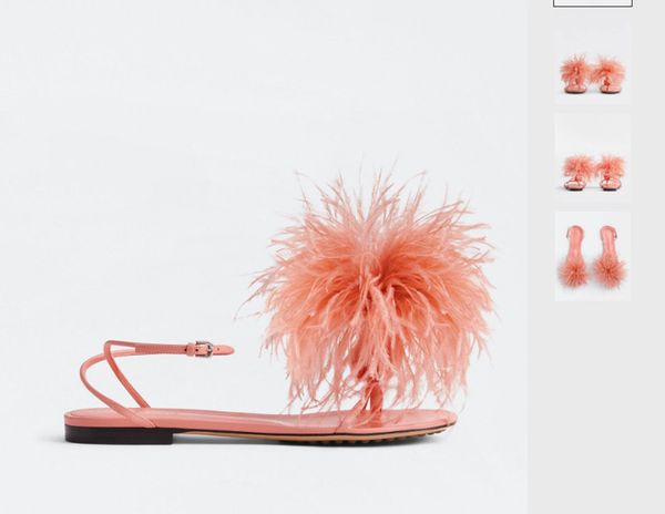 

2022 woman feather sandals real leather flat fashion designers rubber sandal ladies beach casual shoes, Black