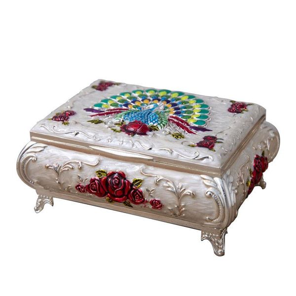 

gift wrap 2021 unique red rose flower trinket jewelry box exquisite peacock organizer for valentine birthday home decoration