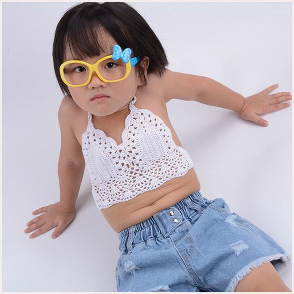 

one-pieces summer kids girl swimsuit crochet straps bikini swimwear outfit clothing girls one piece beachwear bathing suits baby, Black