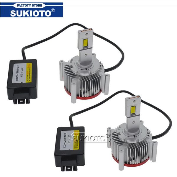 

car headlights sukioto canbus d1s led headlight no error d3s d4s d2s d2r d4r d5s d8s 70w 17200lm 6000k white plug play to original hid balla