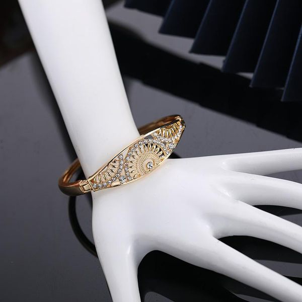 

bangle arabian gold full rhinestone ladies wedding party jewelry moroccan bridal gift, Black
