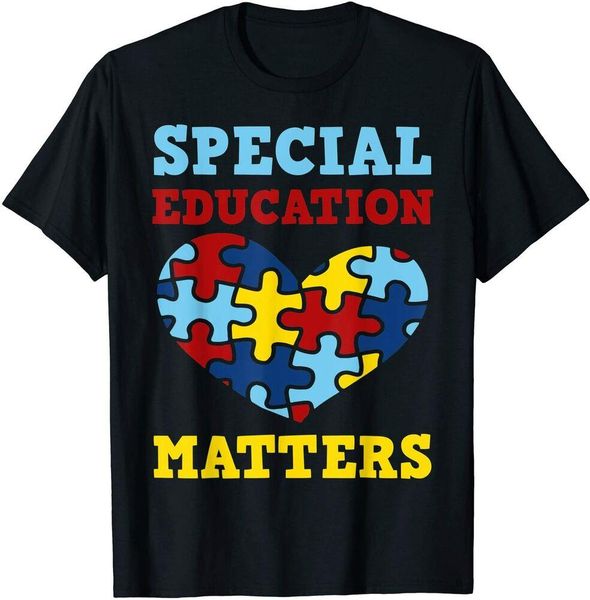 

autism sped special education teacher t-shirt men boys t-shirt, White;black