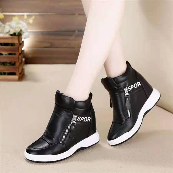 

women's increased within wedge sneakers casual shoes dress, Black