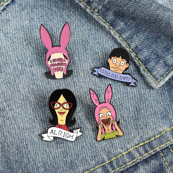

pins, brooches xcmrysp lovely family badge brooch interesting ear metal enamel lapel pin backpack clothes fashion jewelry gift for kid, Gray