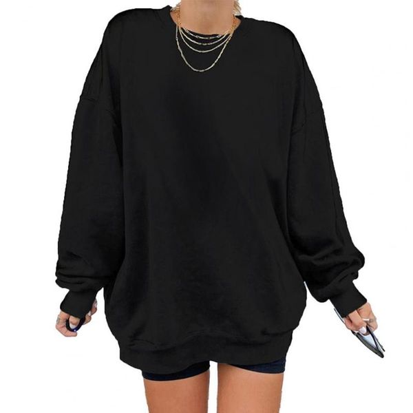 

women's hoodies & sweatshirts winter casual women sweatshirt round neck long sleeve for going out, Black