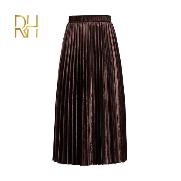 

skirts women skirt casual autumn winter metallic satin pleated female vintage mid calf black white streetwear rh