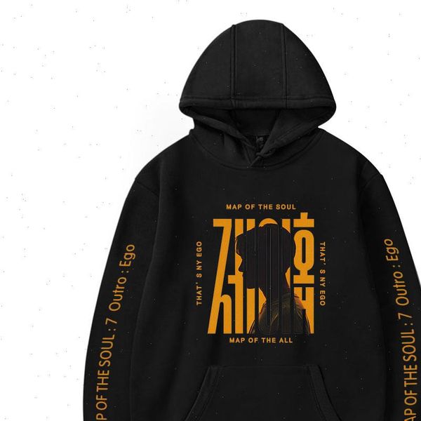 

kpop bangtan boys album map women sweatshirt of the soul 7 long sleeve man harajuku oversized pullover, Black