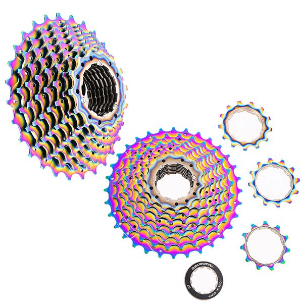 11 Speed ​​Bike Freewheels Cassette 11-28T 11-32T Высокая натяжная Стальная Радуга Цветовая гоночная дорога Велосипед Маховик для Shimano