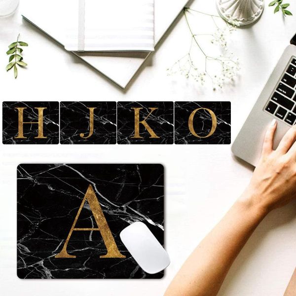 

mouse pads & wrist rests universele computer mousepad simple letter pattern pad waterproof pu leather desk mat lapoffice accessories