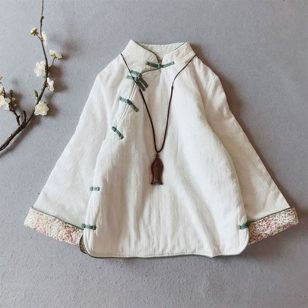 

autumn arts female long sleeves loose coats vintage jacquard cotton jacket quilted v17, Black