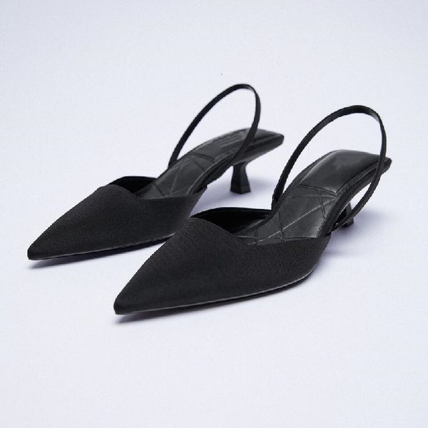 

luxury dress shoes zar $women's 2021 black pointed high heels sandals fairy roman baotou stiletto sho
