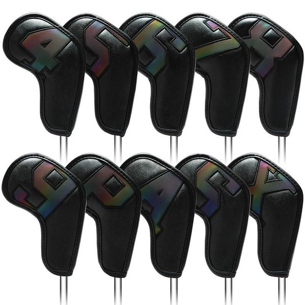 

golf training aids 10pcs 4-9psax head cover iron set cover, extended digital cue protection cap