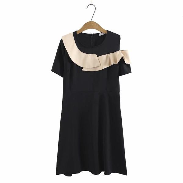 

plus size dresses dress o-neck off shoulder ruffles black summer 2021 elegant casual women's