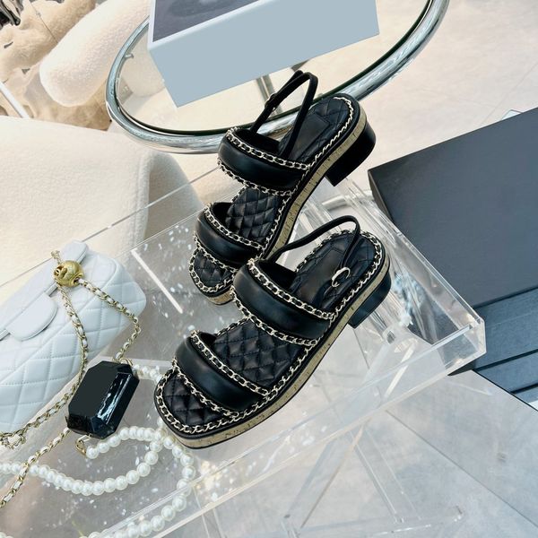 

women sandals luxury comfortable breathable leather slippers 2022 spring and summer new style graceful open toe slippers genuine leather cha, Black