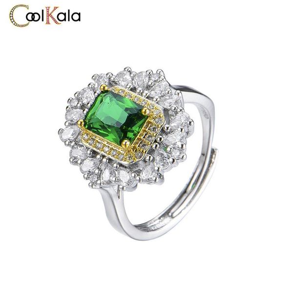 

wedding rings coolkala luxury full color separation , tourmaline, open ring, female net red live jewelry, Slivery;golden