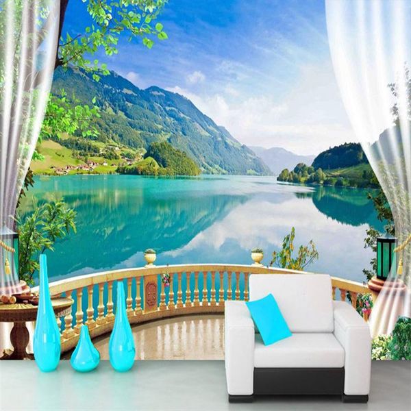 

wallpapers drop wallpaper 3d nature landscape balcony po murals living room tv sofa home decor waterproof wall stickers 3 d