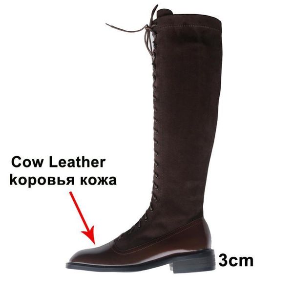 

boots meotina winter knee high women natural genuine leather flat long zipper round toe shoes ladies autumn size 34-391 1fx6, Black