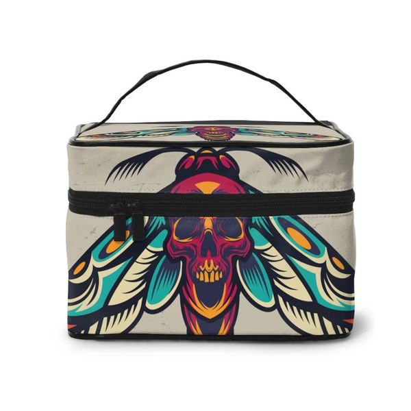 

cosmetic bags & cases women's travel organization beauty make up storage lady wash vintage scary moth handbag pouch