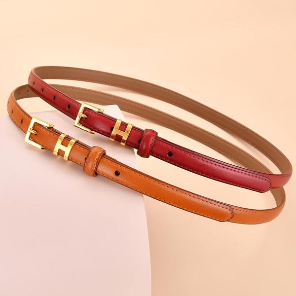 

belts western candy colour split leather belt fashion dress sweater coat women slender smooth buckle concise style, Black;brown