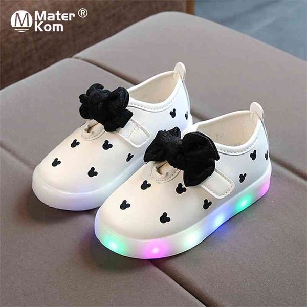 

size 21-30 children's led lamp light shoes girls luminous sneakers brand kids casual shoes spring summer baby girl sneakers 210329, Black