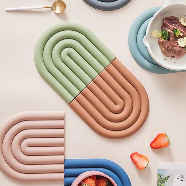 

mats & pads nordic silicone mug coffee tea cup coasters pot pan holder heat insulation mat kitchen dinning placemat bowl plate pad