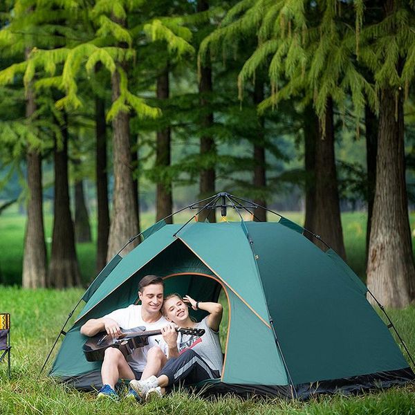 

tents and shelters one-touch 3-4 person camping tent is easy to install 1 layer anti-ultraviolet treatment windproof beach climbing with bag